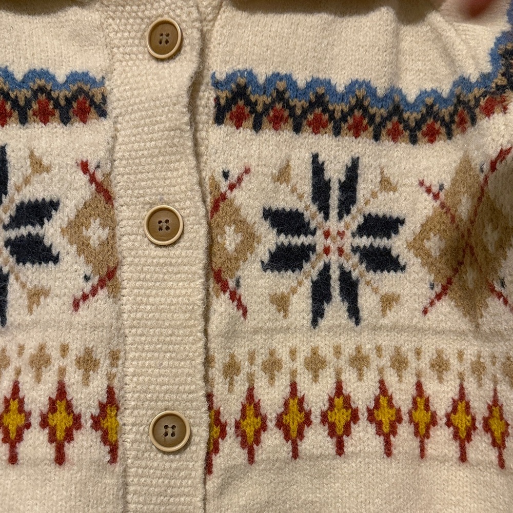 Absolutely Cream and Blue Patterned Cardigan NWT - image 4